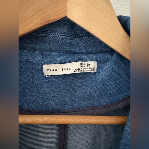 Black Tape women’s denim blazer jacket XL blue jean stretchy - Picture 5 of 11